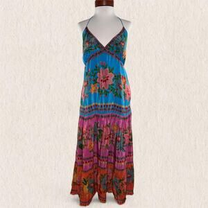 NWT Farm Rio Size M Tropical Floral Tiered Maxi Dress Anthropologie Fairy Boho‎